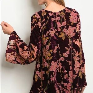 Floral and Velvet Dress